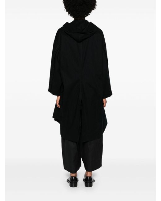 Abrigo con capucha Yohji Yamamoto de color Black