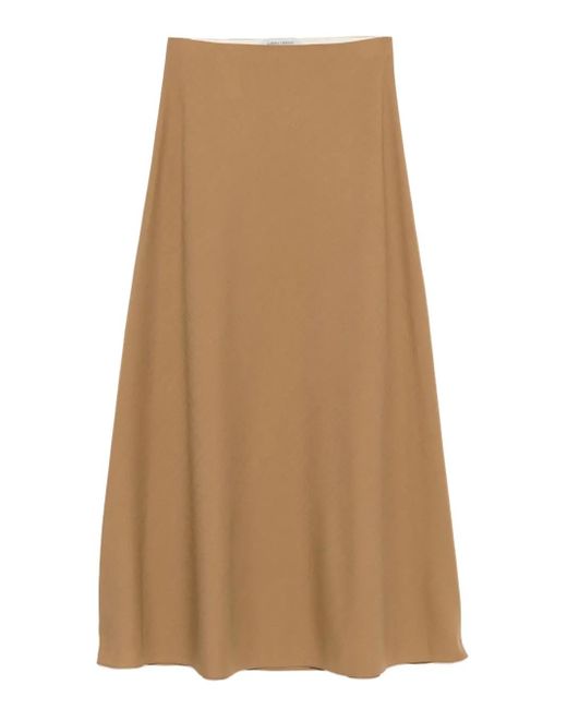 Alberta Ferretti Natural High-Waisted Midi Skirt