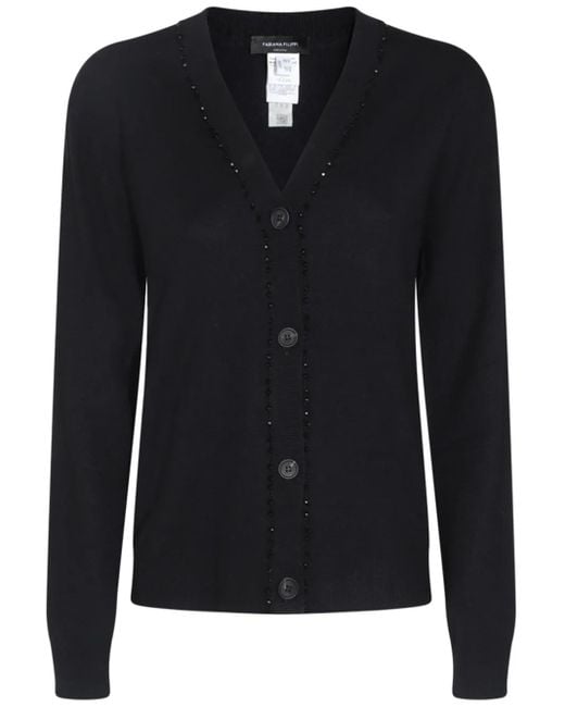 Fabiana Filippi Black Platinum Cardigan