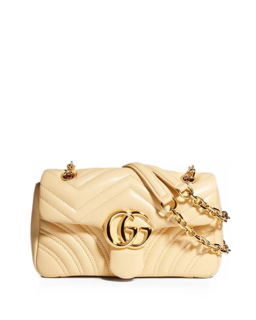 Gucci Natural Small Gg Marmont Matelassé Shoulder Bag