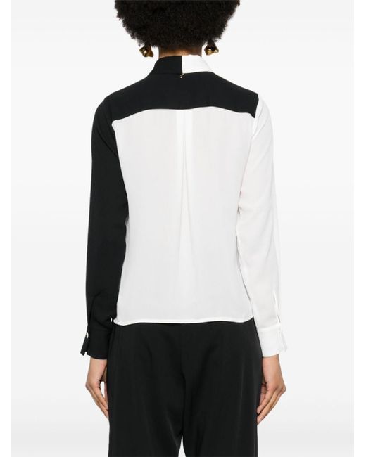 Two-tone crepe shirt Liu Jo de color Black
