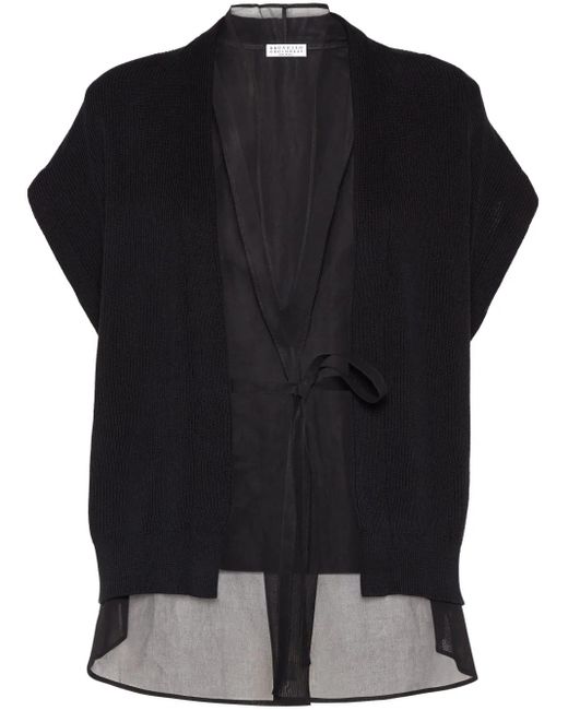 Brunello Cucinelli Black Monili-Detail Cardigan