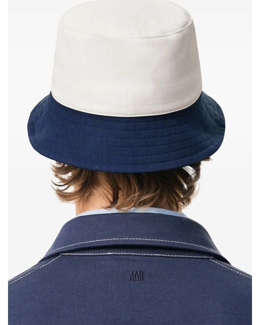 AMI Blue Bicolor "Ami Paris" Hat for men