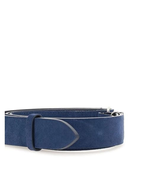 Orciani Blue Brushed Suede Sliding Ring Belt for men