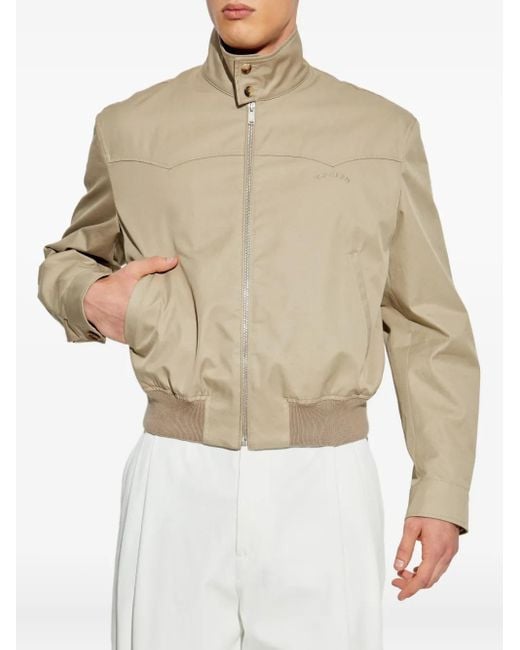 McQueen Natural Zip-Up Bomber Jacket for men