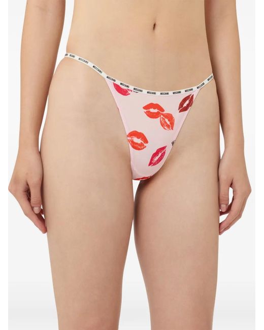 Moschino Pink Set Of Three Microfiber Thongs
