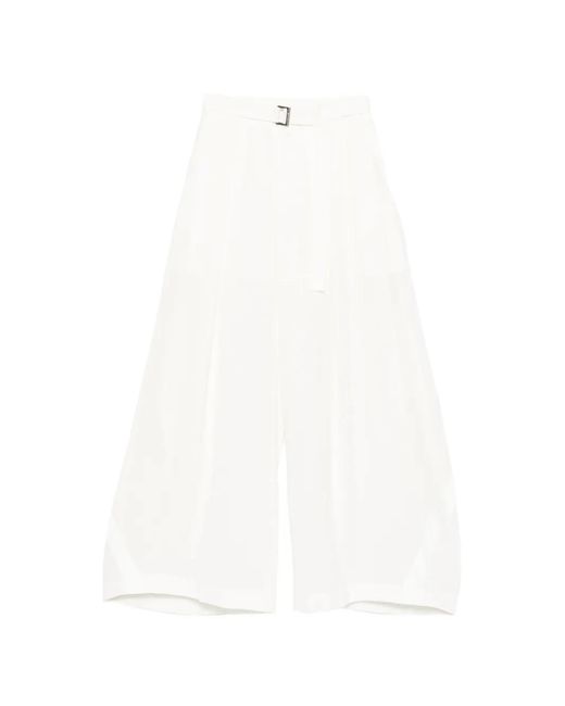Sacai White Buckle Trousers