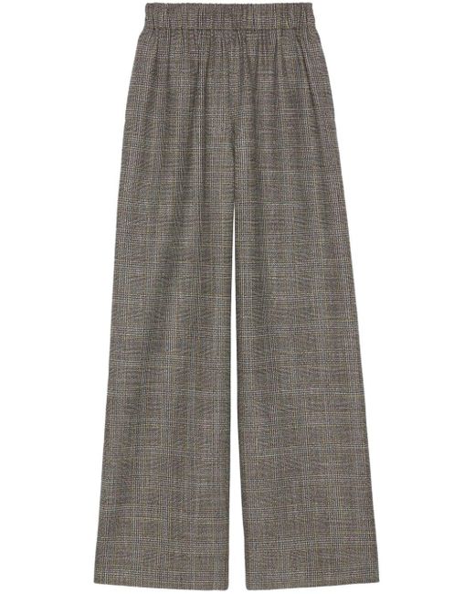 Gucci Prince Of Wales Wool Pants in Gray | Lyst