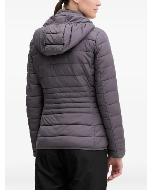 EA7 Black Quilted Logo-Detail Jacket