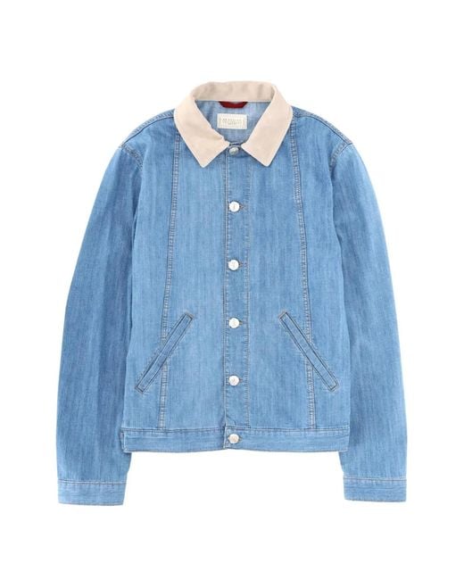 Brunello Cucinelli Blue Buttoned Jacket for men