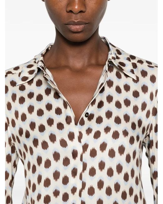 iBlues White Abstract-Print Long-Sleeve Shirt