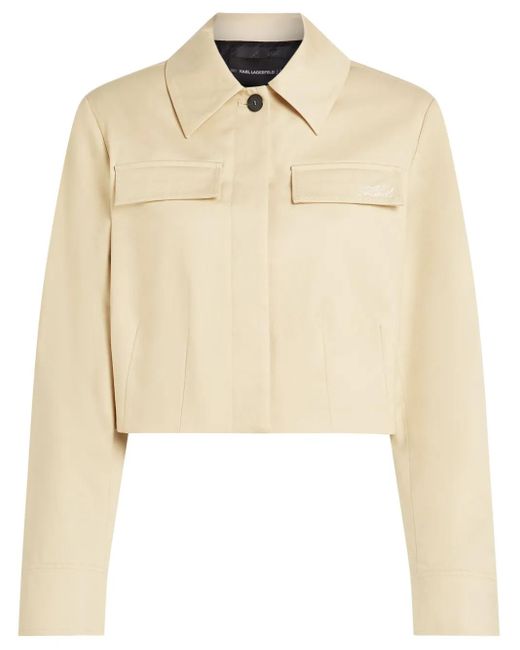 Karl Lagerfeld Natural Cropped Blouson Jacket
