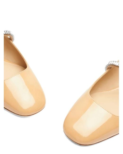 Stuart Weitzman Slingback Ballerina's Verfraaid Met Kristallen in het Natural