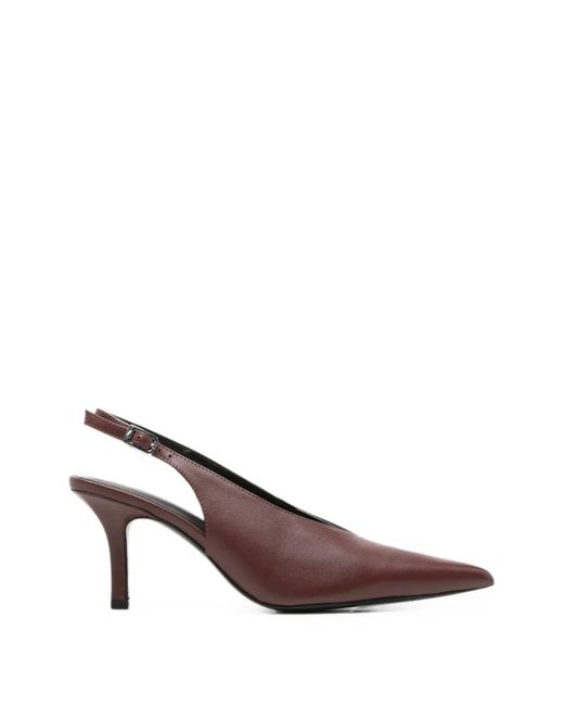 Patrizia Pepe Brown Pointed-Toe Slingback Pumps