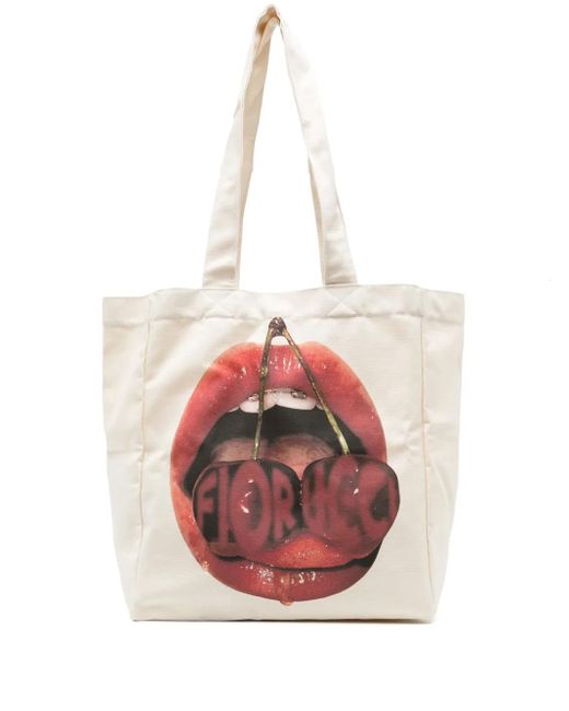 Fiorucci Pink Graphic-Printed Tote Bag