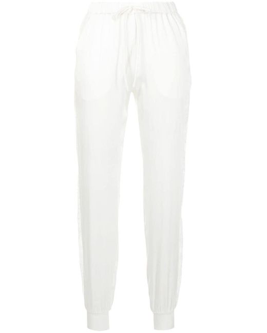 Carine Gilson Lace-panel Silk Trousers in White | Lyst Australia