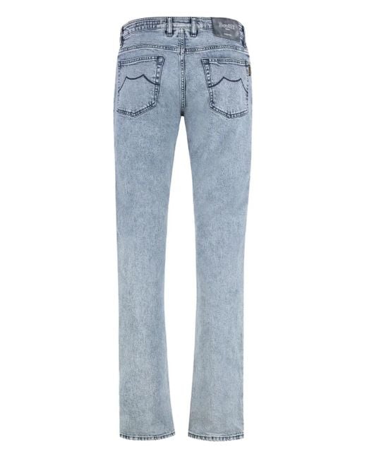Moorer Blue Washed-Effect Jeans for men