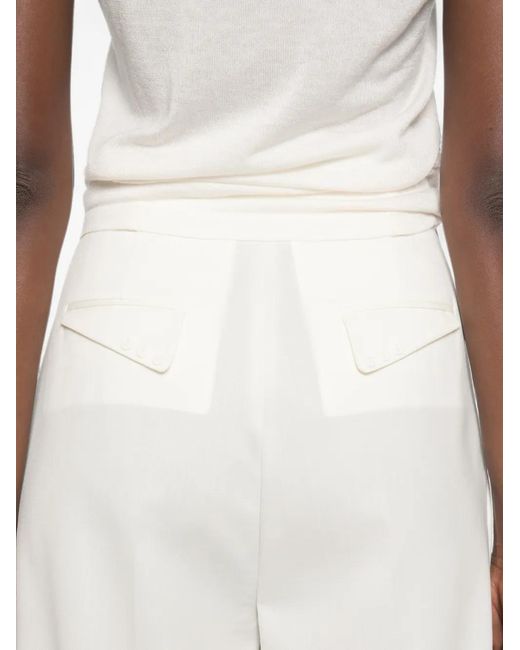 Elisabetta Franchi White Pressed-Crease Straight-Leg Trousers