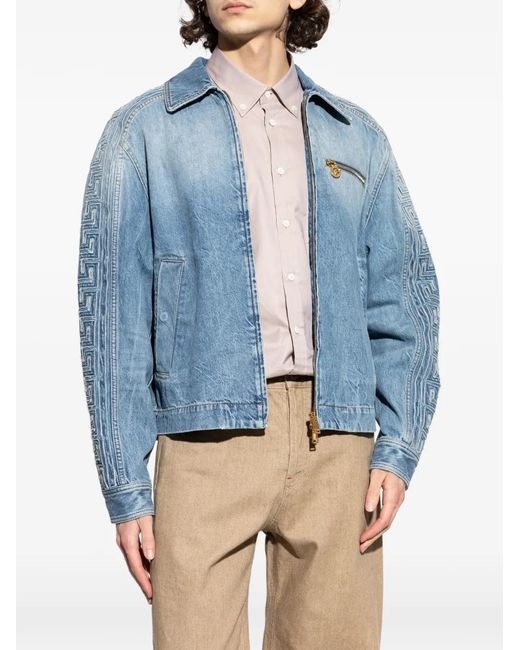 Versace Blue Zip-Pocket Jacket for men