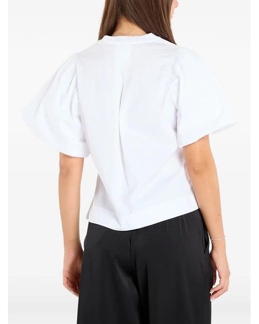 AllSaints White Jess Puff-Sleeve T-Shirt