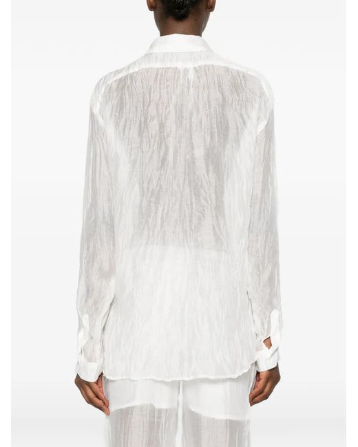 LA PISCINE White Long-Sleeve Shirt