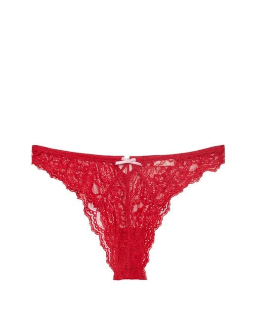 Fleur du Mal Red Bianca Bow-Detail Briefs