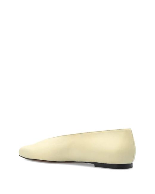 Neous Natural Beid Pointed-Toe Leather Ballet Flats