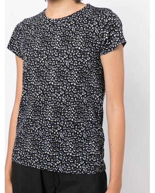 Rag & Bone Black Leopard-Print Short-Sleeved T-Shirt