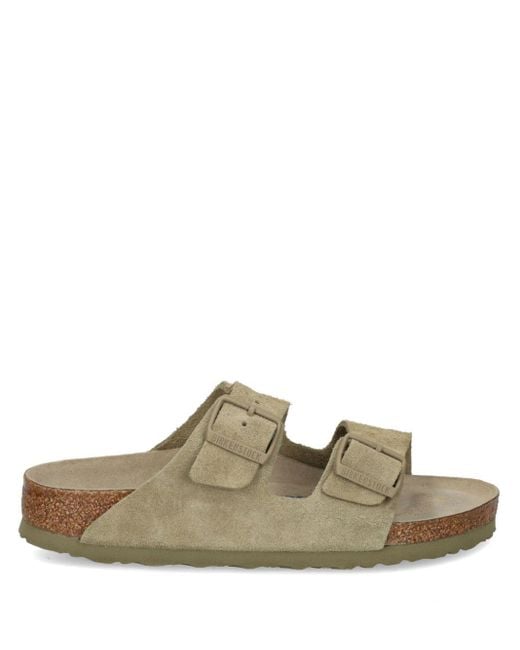 Birkenstock Green Arizona Suede Flat Sandals