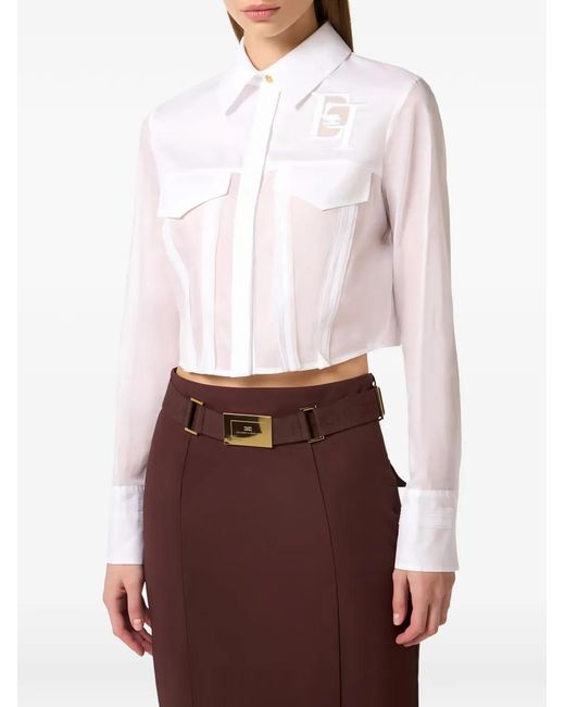 Elisabetta Franchi White Embroidered Shirt