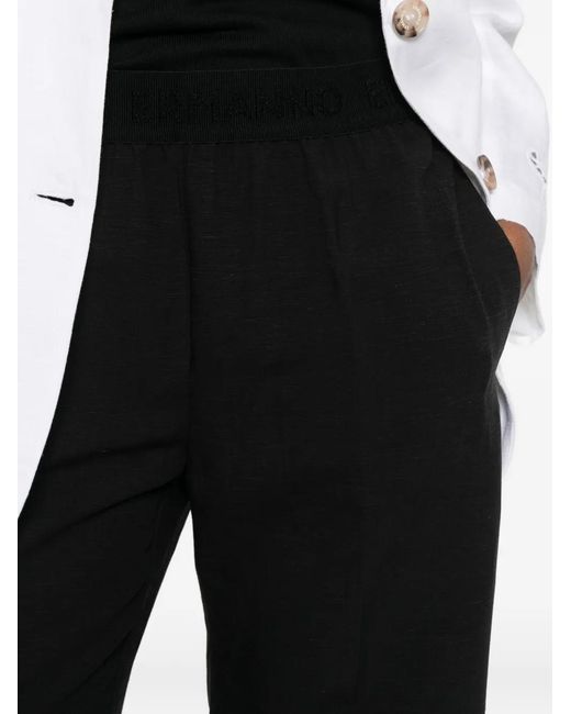 ERMANNO FIRENZE Black Elasticated Trousers