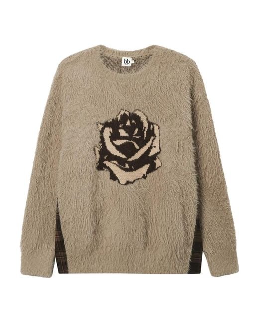B+ AB Natural Logo-Intarsia Sweater