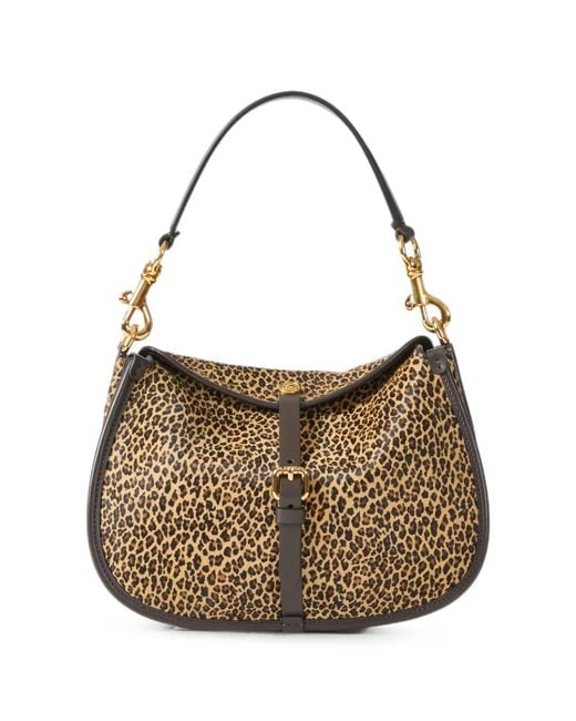 Etro White M Pony Leopard-Print Buckle-Fastening Shoulder Bag