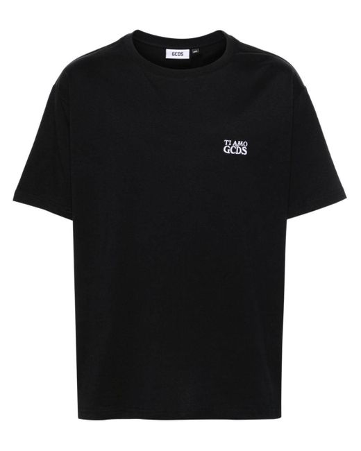 Gcds T-shirt Met Geborduurd Logo in het Black voor heren