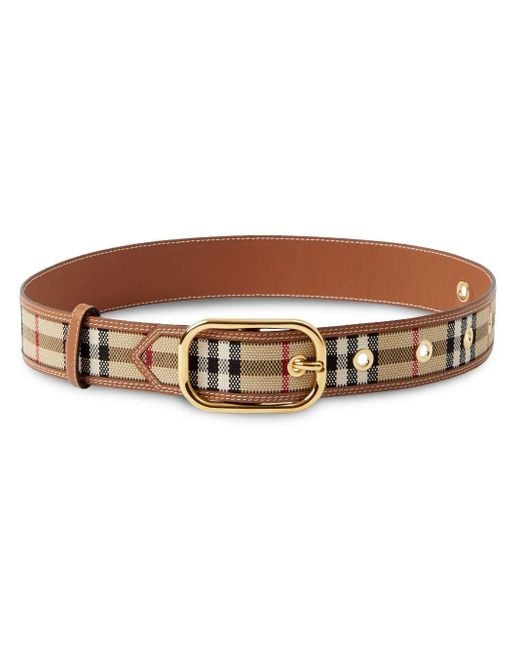 Burberry Brown Vintage Check Leather Belt