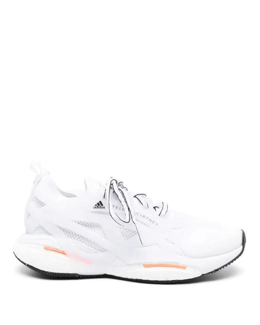 Adidas By Stella McCartney White Panelled-Design Lace-Up Sneakers