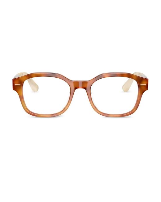 Brunello Cucinelli Brown Rectangle-Frame Glasses for men
