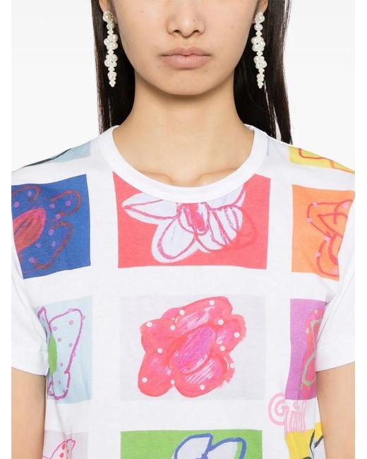 Comme des Garçons White Chemise À Imprimé En All Over