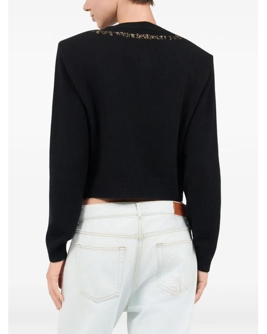 Roberto Cavalli Black Tiger-Detail Cardigan