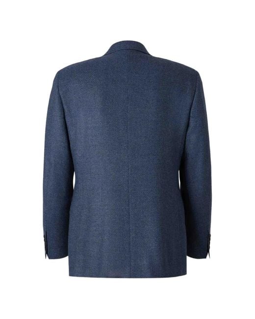 Canali Blue Single-Breasted Blazer for men