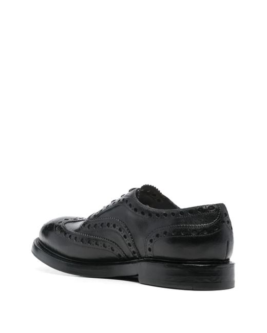 Premiata Black Leather Oxford Shoes for men