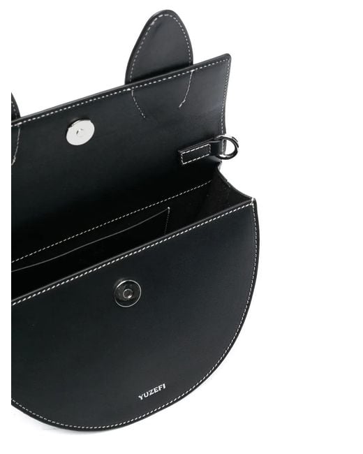 Yuzefi Black Pretzel Mini Tote Bag