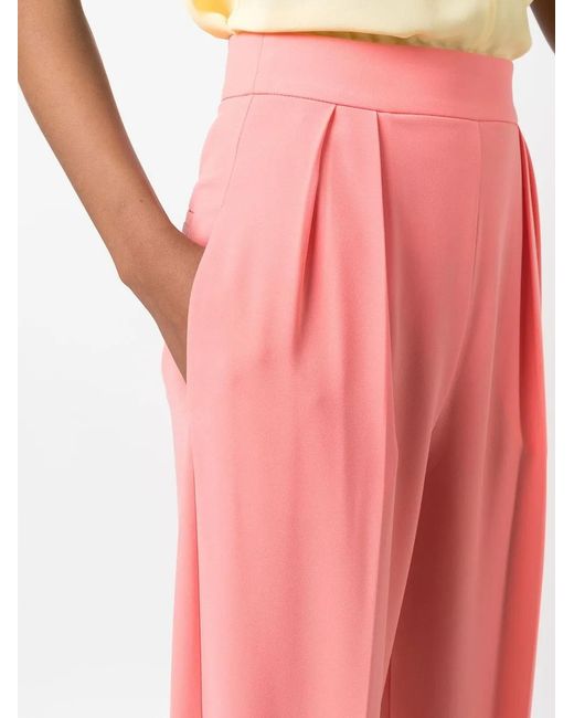 Patrizia Pepe Pink High-Waisted Straight Trousers
