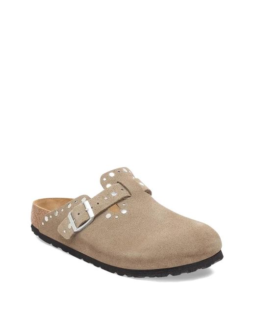 Birkenstock White Studded Buckle Clogs