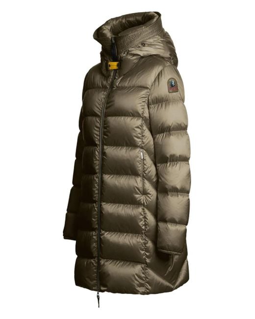 Parajumpers Green Marion Hooded Quilted Coat