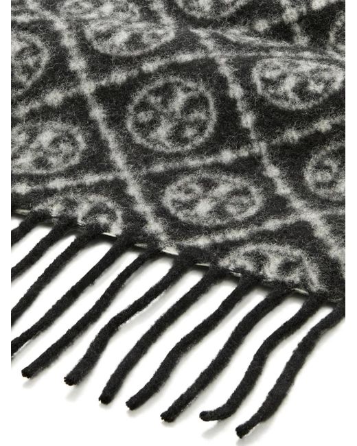 Tory Burch Gray T Monogram Scarf
