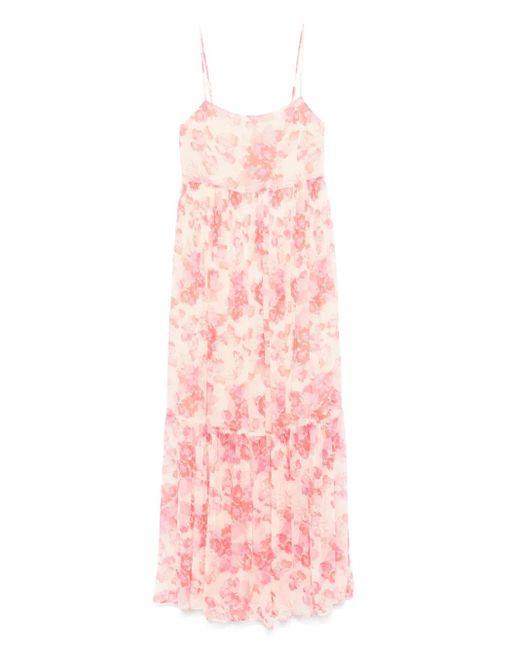Max & Moi Pink Floral-Print Maxi Dress