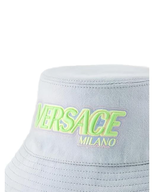 Versace White Denim Bucket Hat for men