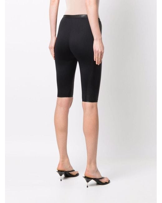 Loewe Black Leather High-waisted Biker Shorts