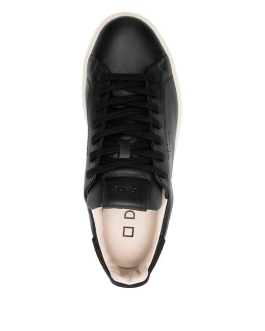 Date Black Levante Leather Lace-Up Sneakers for men